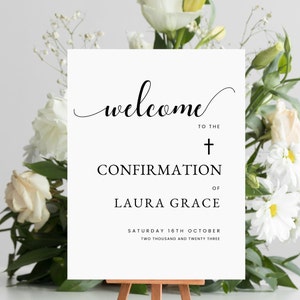 Minimalist Confirmation Welcome Sign, Modern Confirmation Sign, Boy ...