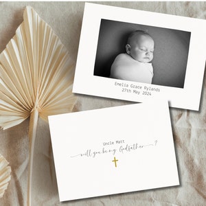 Você será meu padrinho Proposta do padrinho Você será meu padrinho? Presente para o padrinho Gold Cross Canva Download instantâneo 5x7 6x4 GP1