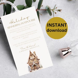Julgranskulor-etikett, redigerbar presentetikett för gratulationskort, direkt nedladdning, presentetikett för lärare, personifiera med Canva, granngåva SP1