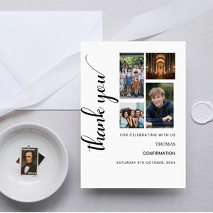 Modern Minimalist Thank You Card, Confirmation Photo Thank You Card, Boho Thank You Card, Modern Minimalist Thanks  DIGITAL DOWNLOAD MC015