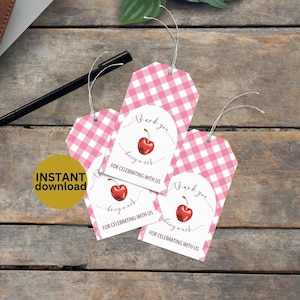 She's the Cherry on Top Baby Shower Party Favor Sweet Cherry Gift Coquette Theme Fun Cherry Baby Shower Decor Digital Download BR3