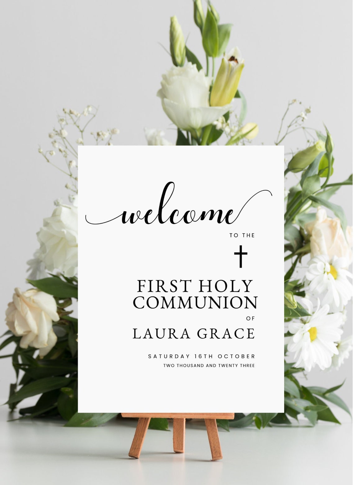 Minimalist First Holy Communion Welcome Sign, Modern 1st Communion Sign ...