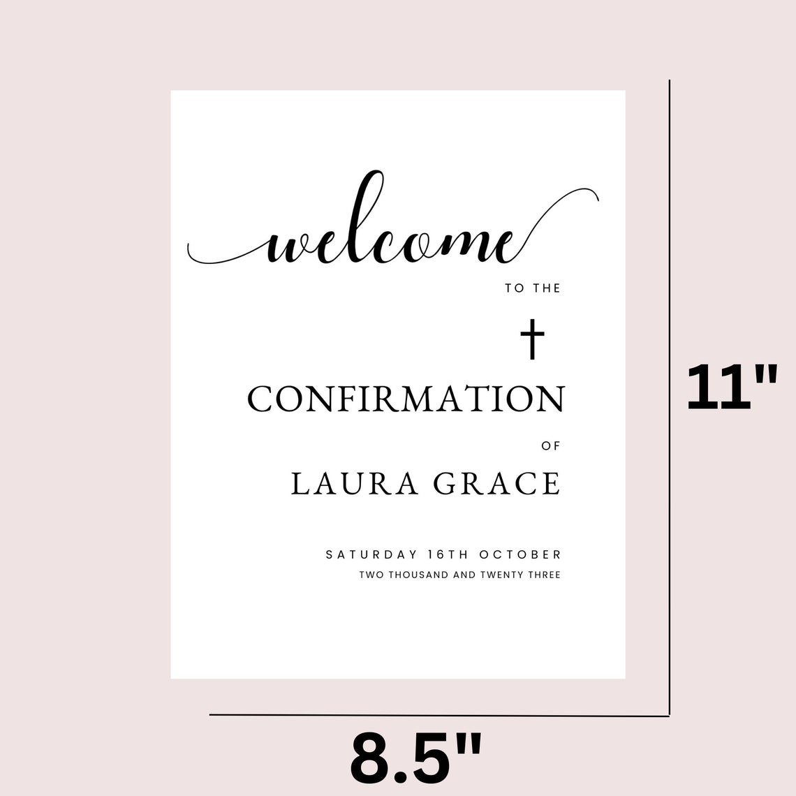 Minimalist Confirmation Welcome Sign, Modern Confirmation Sign, Boy ...