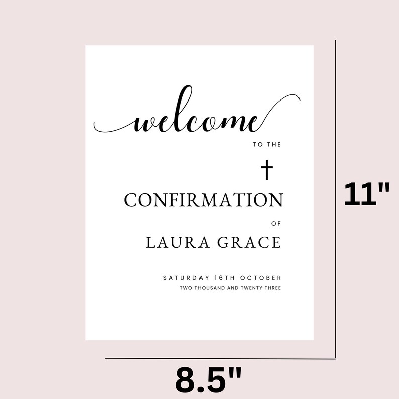 Minimalist Confirmation Welcome Sign, Modern Confirmation Sign, Boy ...