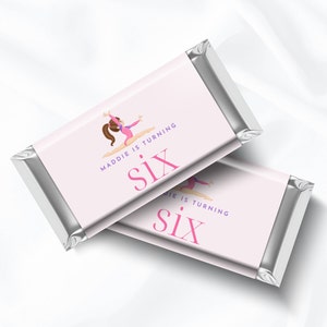 Gymnastics Party Favor Label, Custom Candy Label, Tumbling Party, Editable Chocolate Wrapper, Thank You Favor, DIGITAL DOWNLOAD MB1