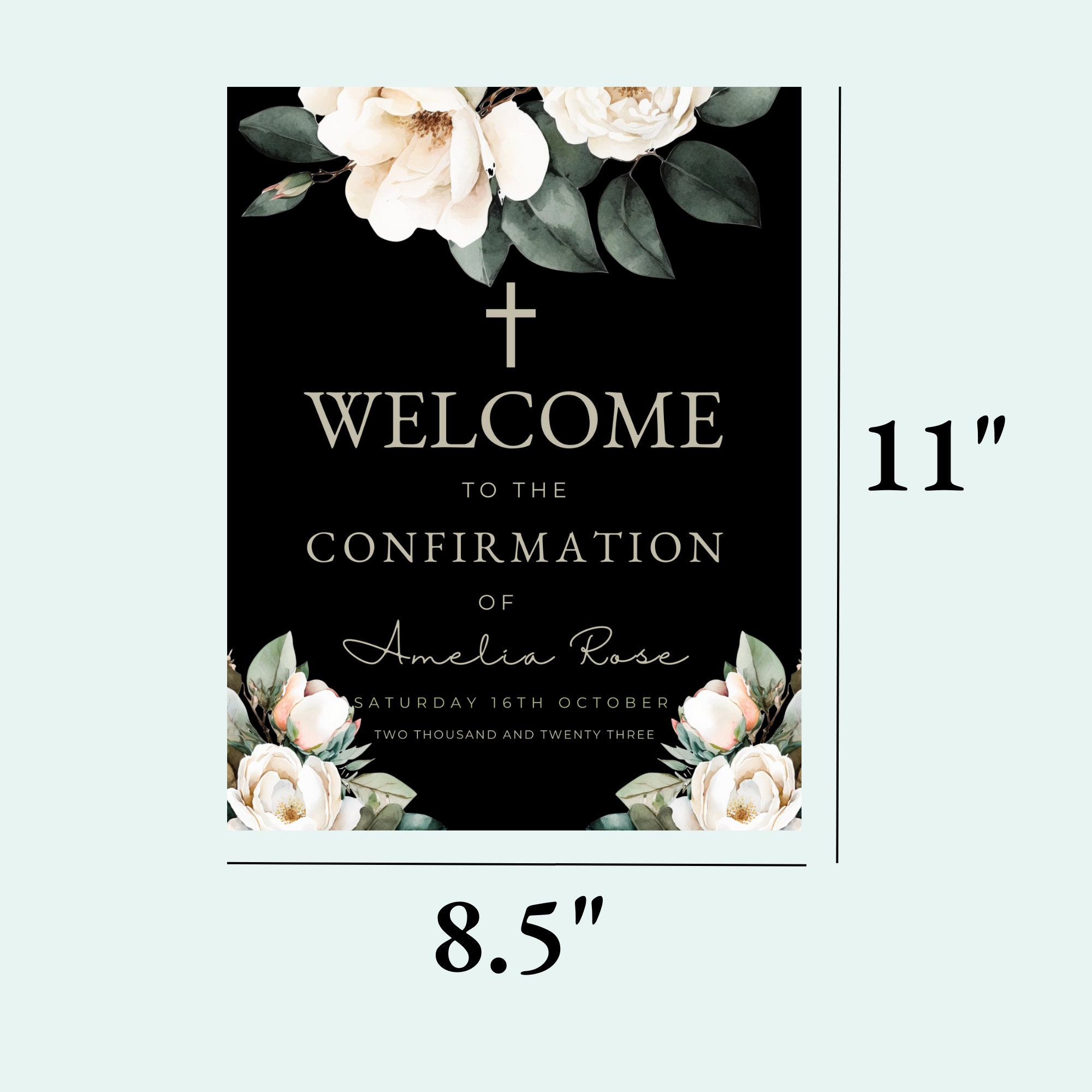 Custom Confirmation Welcome Sign, Printable Welcome Sign, Elegant ...