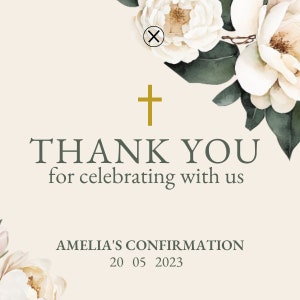 Girls Confirmation Welcome Sign, Floral Sign, Religious Canva Sign ...