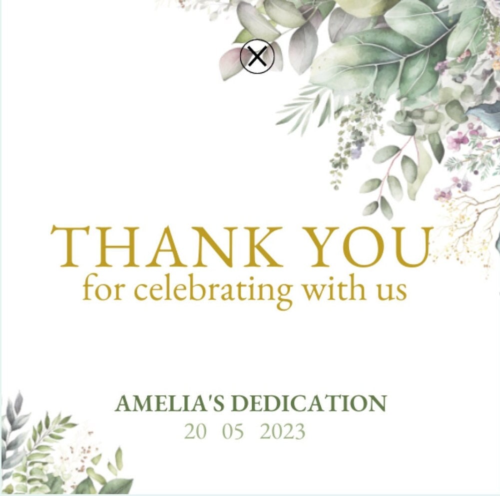 Dedication Tag Layout Dedication Thank You Tag Template, Boho Dedication Thank You Tags ...