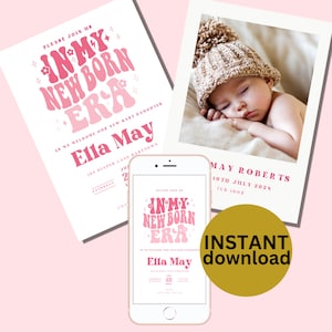 In my newborn era Invite Welcome Baby-uitnodiging Meet and Greet-uitnodiging Meet Our Baby-fotokaart Sip & See-uitnodiging DIGITALE DOWNLOAD