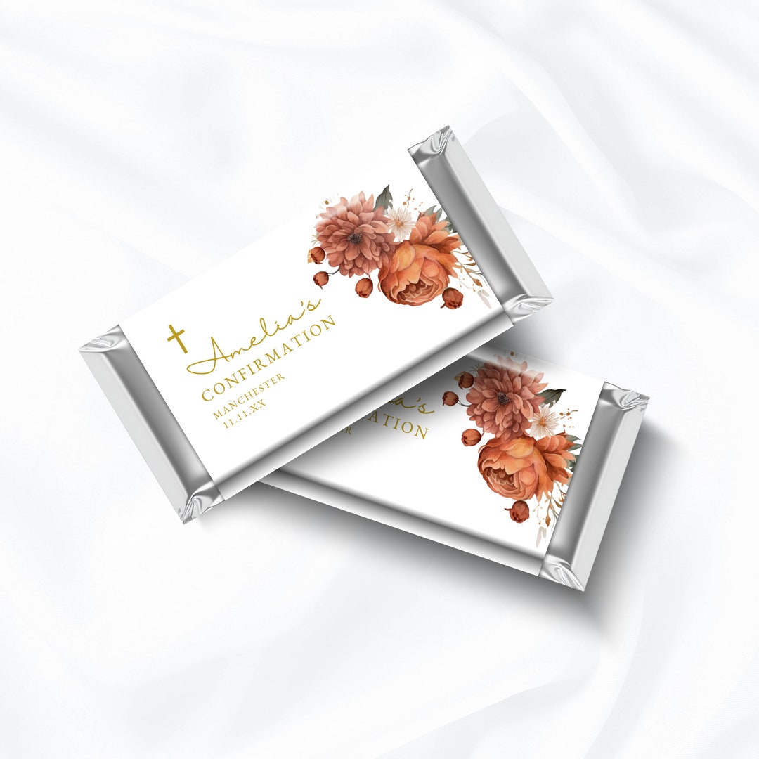 Confirmation Chocolate Label, Thanksgiving Chocolate Bar Wrapper ...
