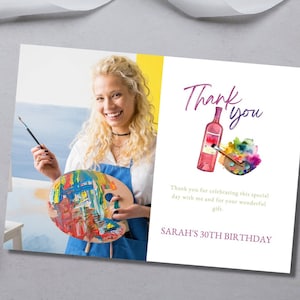 Editable Paint and Pour Party Thank you, Paint and Sip Thank you, Paint Night Party Thank, Canva Template, Custom Art Party Instant Download