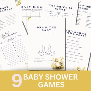 Pacchetto giochi Baby Shower Spring Ducklings Giochi per baby shower con anatre Tema anatroccolo - Attività per baby shower primaverili DOWNLOAD DIGITALE MD2
