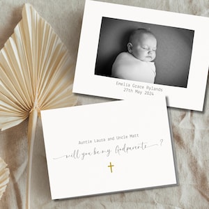 Vuoi essere il mio padrino? Biglietto di auguri personalizzato per padrino? Vuoi essere il mio padrino? Biglietto di proposta Croce d'oro Canva Download immediato 5x7 6x4 GP1