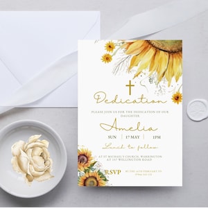 Printable Dedication Invitation, Girl Dedication, Floral Dedication Invite, Dedication Party, Religious Invite, DIGITAL DOWNLOAD MC0018