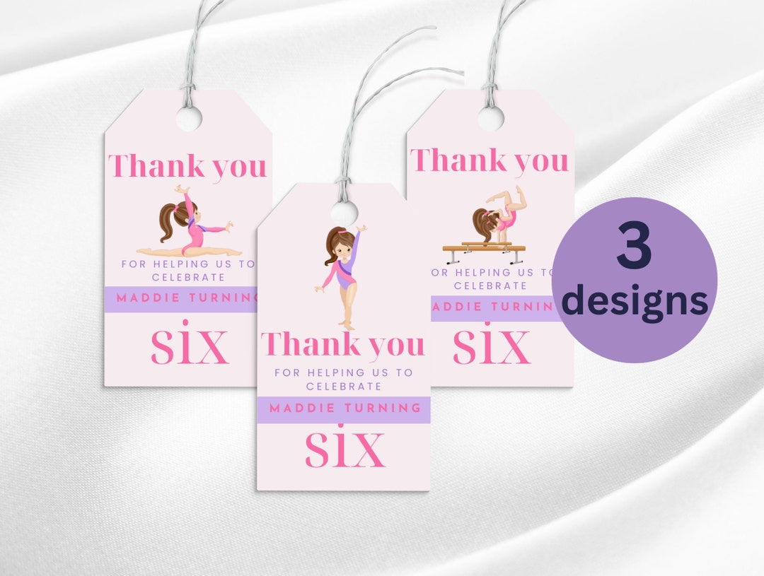 Gymnastics Party Favor Tag Gymnastics Favor Tag Gymnastics Etsy