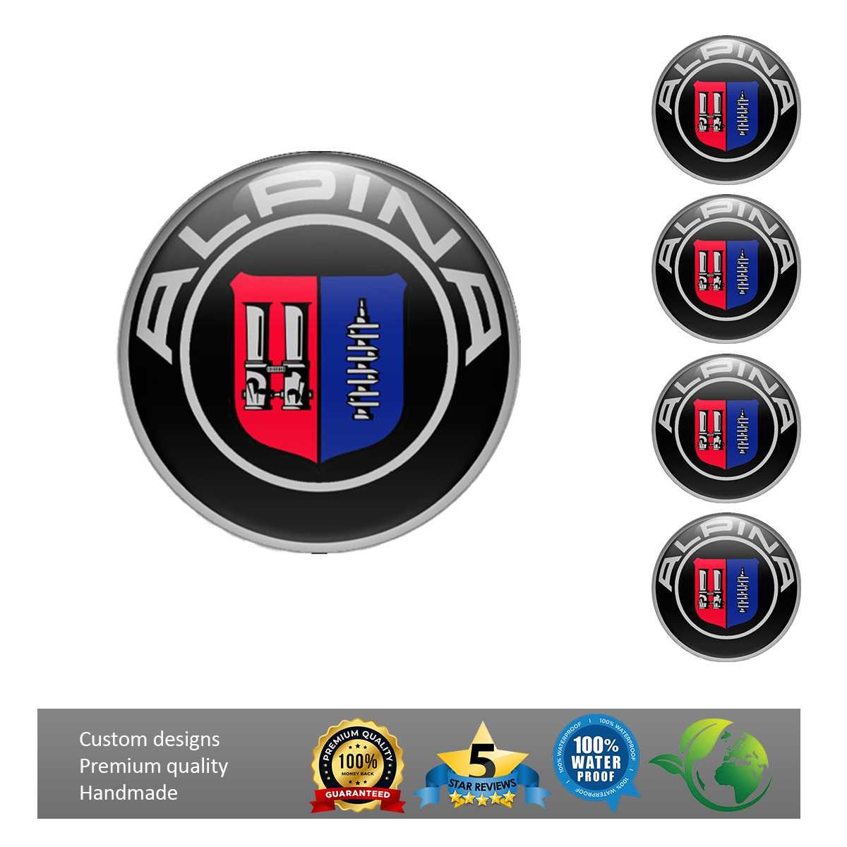Alpina Badge Silicone Emblem Sticker All SIZES Car Interior, Phone