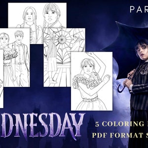 Wednesday Addams Coloring Pages Instant Digital Print PDF Part5