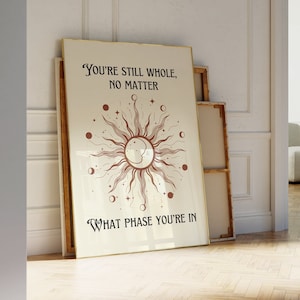 Boho Sun Art Print • Minimalist Celestial Wall Art • Bedroom Wall Art • Meditation Yoga Quote Poster • Self Care & Manifestation Wall Art