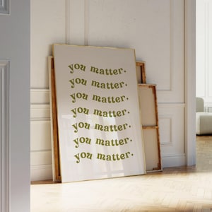You Matter Digital Print • Mental Health Retro Poster • 70s Style Typography Wall Art • Therapy Office Decor Decor • School Counselor Art