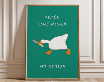 Silly Goose Print • Funny Gen Z Living Room Decor • Trendy Duck Wall Art • Playful Animal Cartoon Poster • Minimalistic Cute Edgy Decor