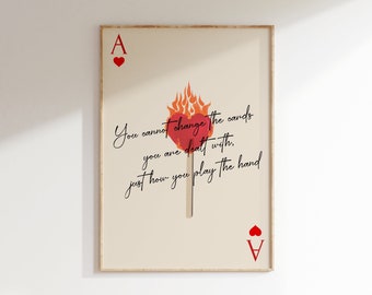 Red Ace of Hearts Poster • Positive Quote Typography Wall Art • Motivational & Trendy Wall Art • Wall Decor For Teen Room, Living Room
