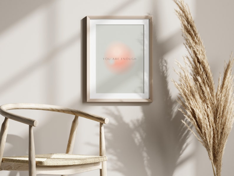 You Are Enough Quote Wall Art Self Love Inspirational Print Affirmation Poster Minimalist Wall Art Grey Quote Print image 10