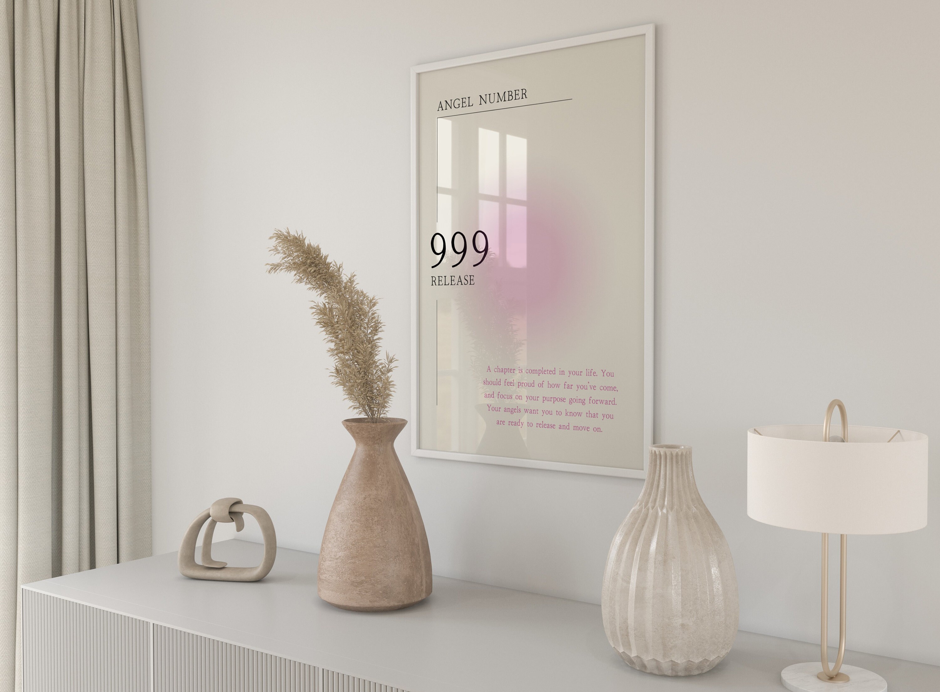 Angel Number 999 Minimalistic Print • Spiritual Poster New Age Decor ...