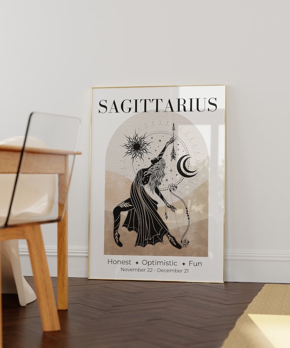 Sagittarius Zodiac Goddess Wall Art • Zodiac Poster • Sagittarius