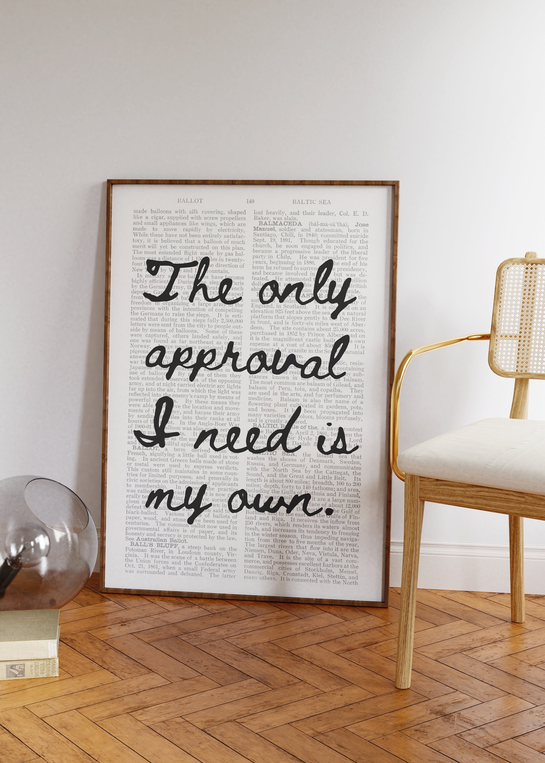 Trendy Black White Art • Aesthetic Female Empowerment Typography Poster • Handwritten Quote Feminist Print • Big Words Retro Newspaper Art