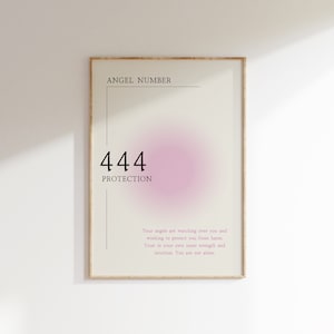 Angel Number 444 Minimalistic Print • Spiritual Poster For Protection • Printable Art • Zen Home Decor • Minimalist Wall Art