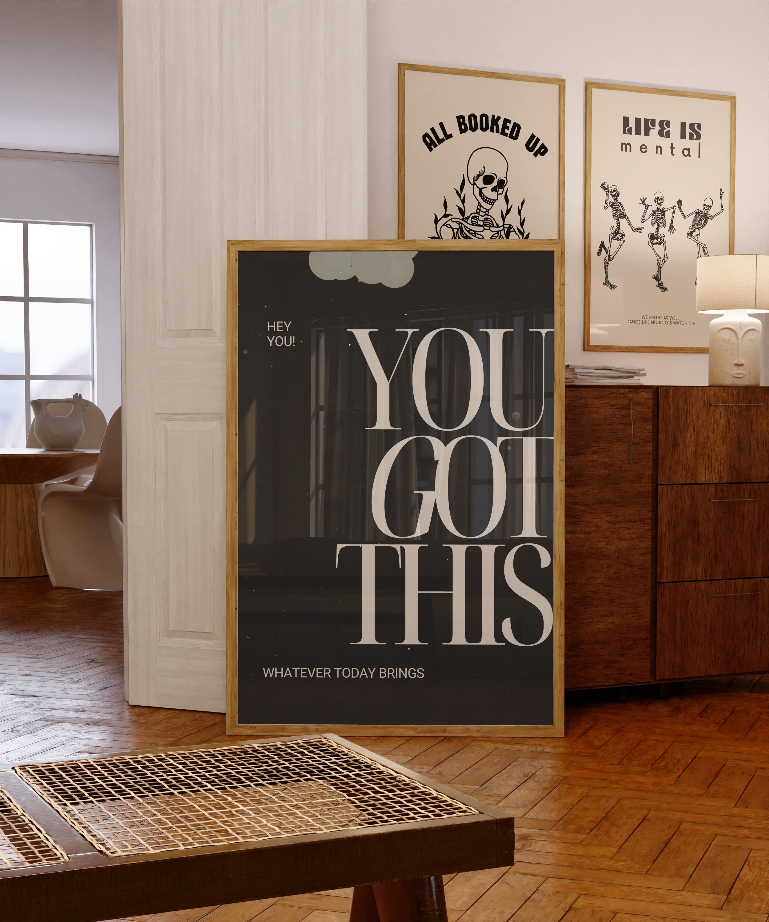 You Got This Digital Print • Black Beige Empowerment Poster • Inspirational Quote Wall Art • Cool Dorm Room Decor • Positive Office Decor