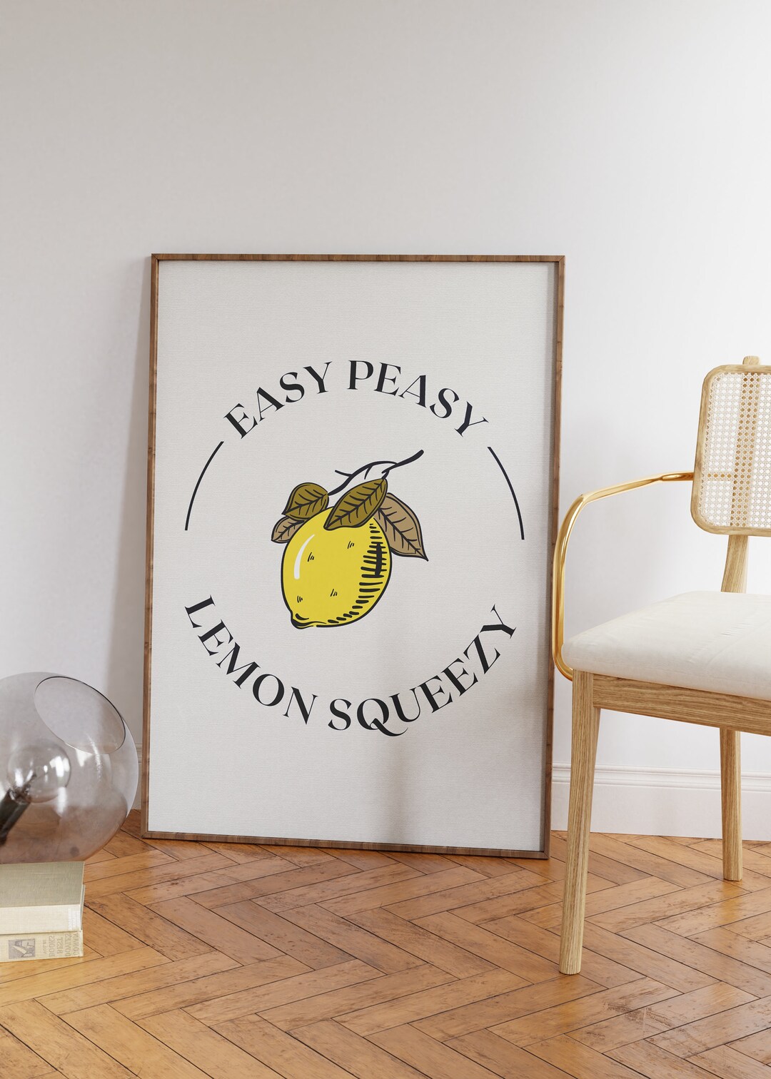 Easy Peasy Lemon Squeezy Print • Retro Lemon Illustration • Minimalist ...