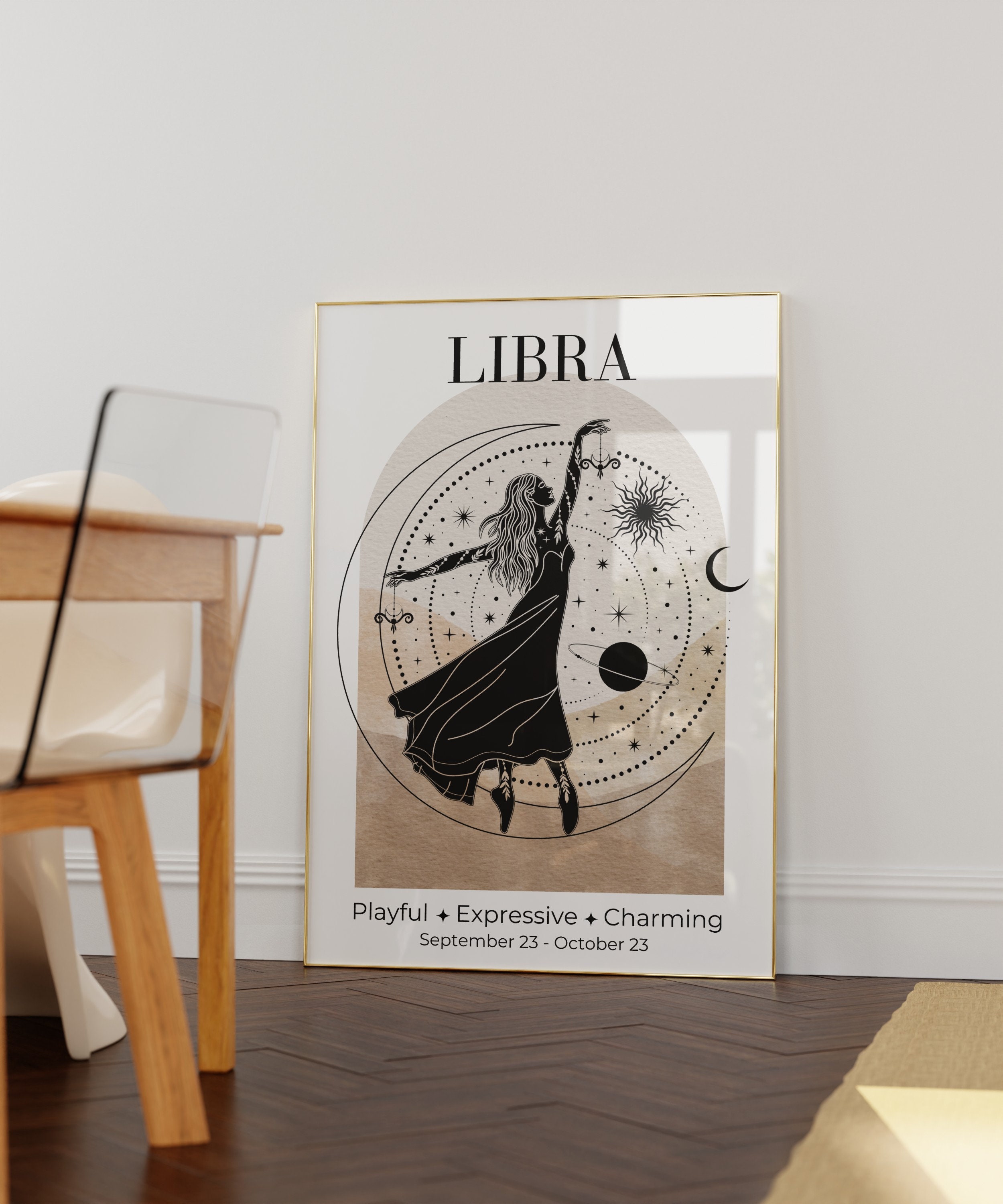 Posters Astrology Symbols Alphabet Poster Zodiac Sign Art Poster Mystic  Font Wall Art Canvas Art Poster Picture Modern Office Family Bedroom Living