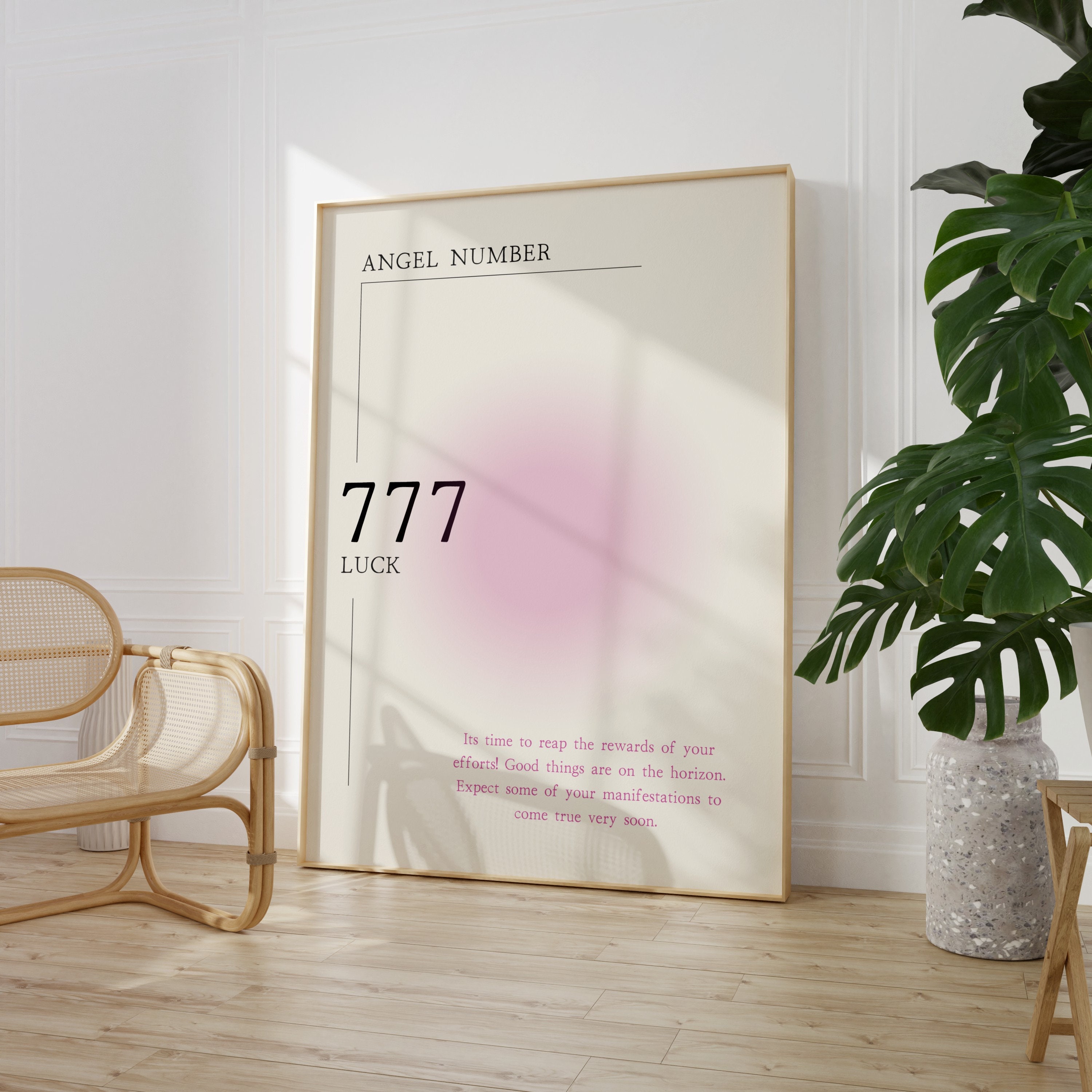 Angel Number 777 Minimalistic Print • Spiritual Poster New Age