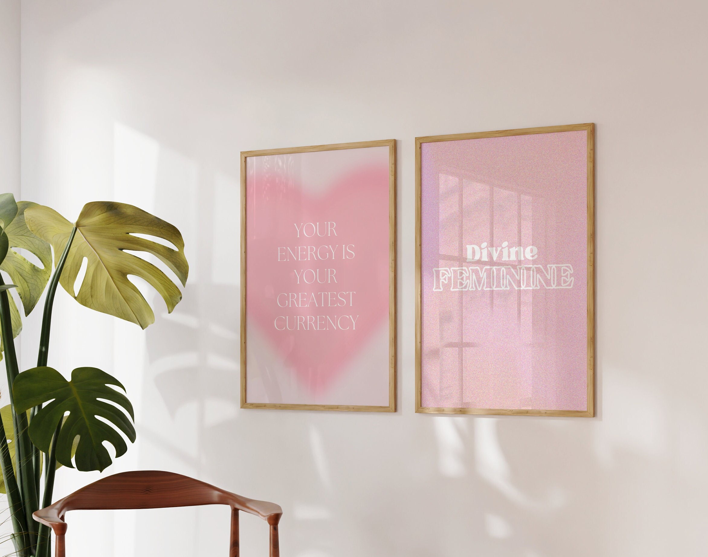 Pink Gallery Wall Art Set of 10 Prints Pink Trendy Prints Etsy