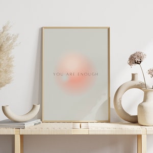 You Are Enough Quote Wall Art Self Love Inspirational Print Affirmation Poster Minimalist Wall Art Grey Quote Print image 9