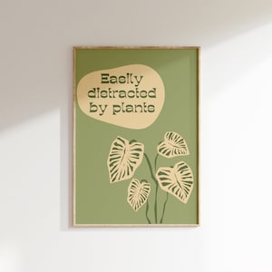 Sage Green Plant Lady Print • Plant Mom Funny Quote Wall Art • Monstera Deliciosa Plant Poster • Botanical Room Decor • Cute Aesthetic Art