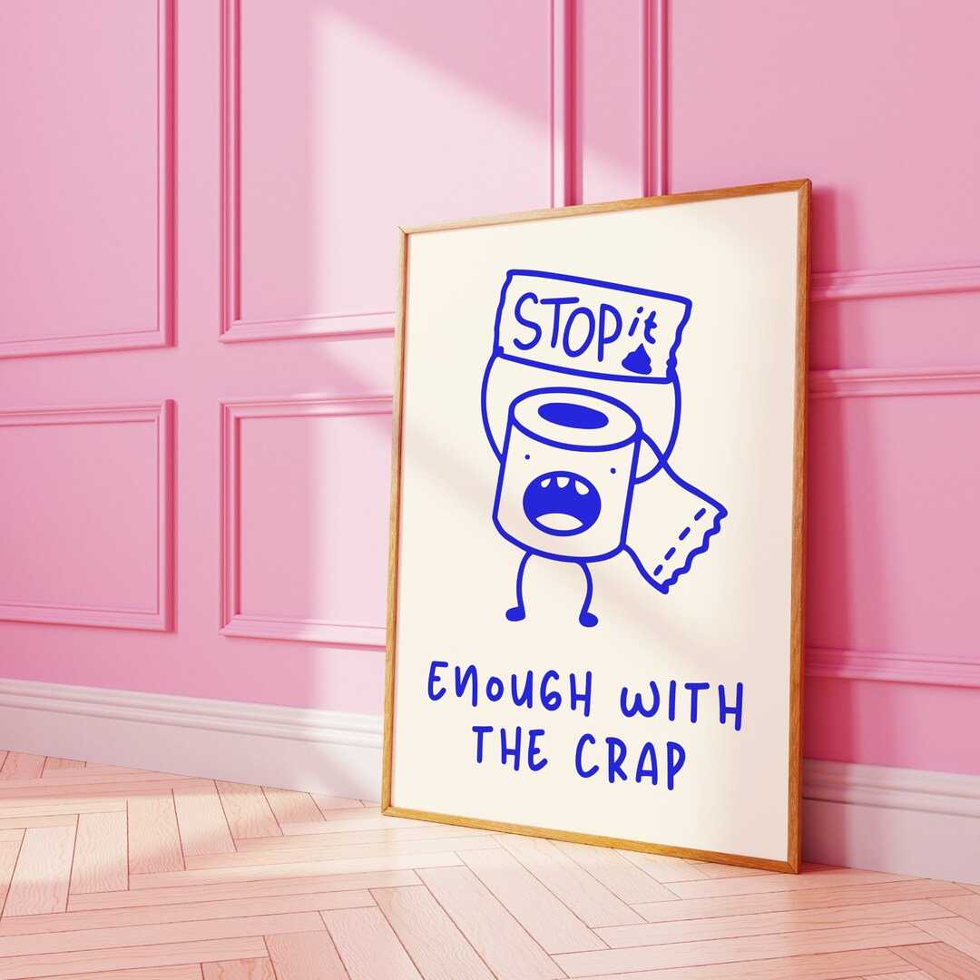 Funny Bathroom Print • Toilet Paper Protest Wall Decor • Retro Toilet ...
