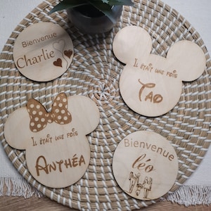 Carte Bienvenue pour Bébé en Bois