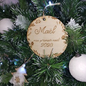 Personalized Christmas ball - Baby's first Christmas - Personalized ornament - Wooden Christmas decoration - original birth gift
