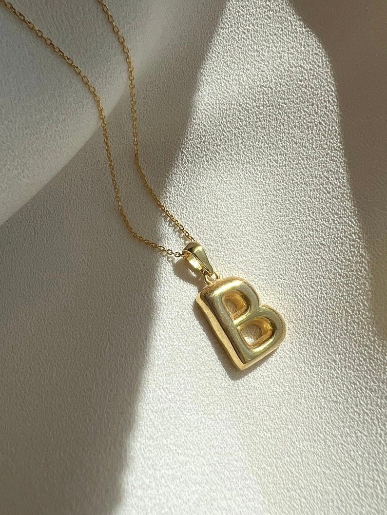 Initial bubble letter necklace balloon letter necklace etsy uk