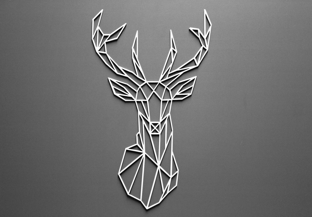 Geometric Deer Wall Art / Home Decor / Modern Living Room / Etsy