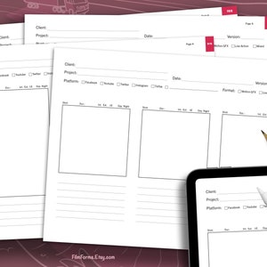 4 Social Media Storyboard Templates for (1x1, 4x5, 9x16)