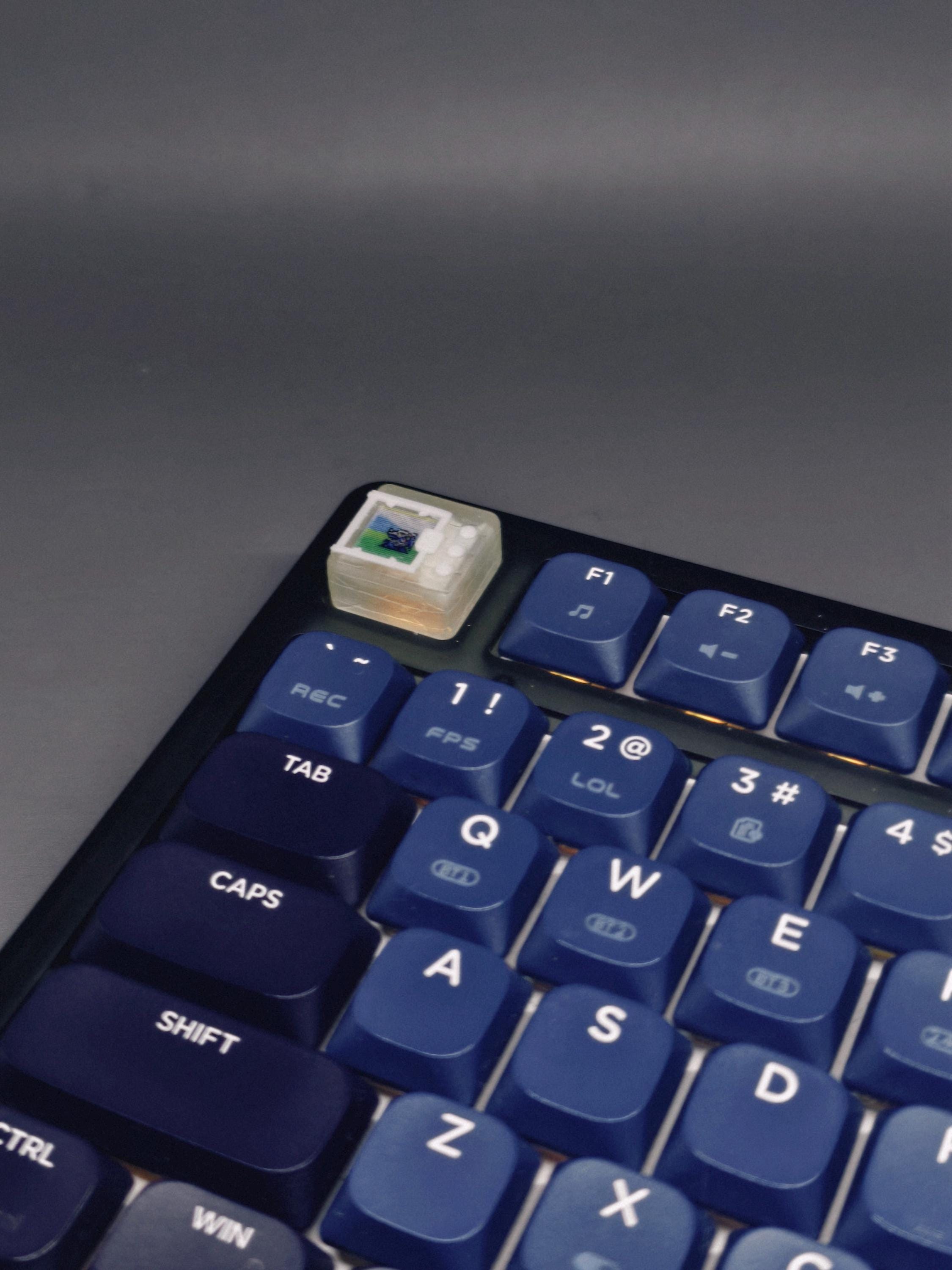 Keyboard Key Stem Design Digi Vpet Artisan Keycap - Custom, Hand Painted, Cherry MX Stem Keycap ...