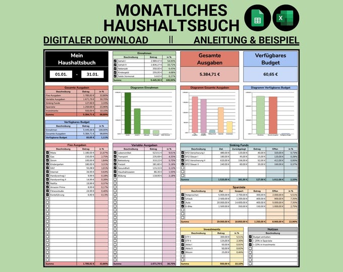 Haushaltsbuch Vorlage PDF A4 A5 Format Ausdrucken Papier haushaltsbuch-vorlage-pdf-a4-a5-format-ausdrucken-papier