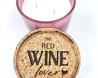 Bougie pour amateurs de vin rouge : cire de soja parfumée baies, rose et tabac