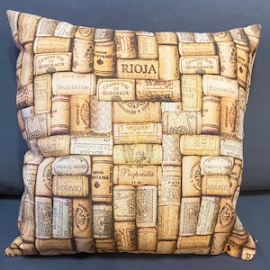 Wein-Thema Wurf-Kissen | Wein Korken Design Kissen | Sofa Wein Dekor | Wein-Platzdekoration