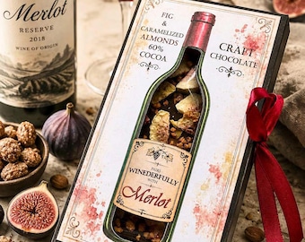 Wine & Chocolate Pairing Gift | Artisan Chocolate Gift | Wine Lover Gift | Chocolate Tasting Set | Hostess Birthday Vegan Gluten Free Craft