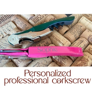 Pink Metal Corkscrew – Personalized | Sommelier gift | Wine Lover gift