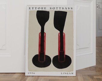 Ettore Sottsass Glass Studies Memphis Milano Poster Design Mid-Century Modern Wall Art Birthday Gift Ideas Nordic Interior Memphis Canva